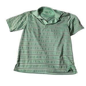 PGA Tour men's size small light green striped polo shirt